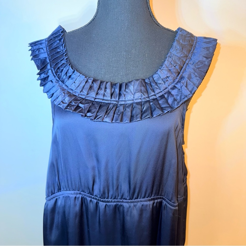 Elegant Navy Ruffle Dress
